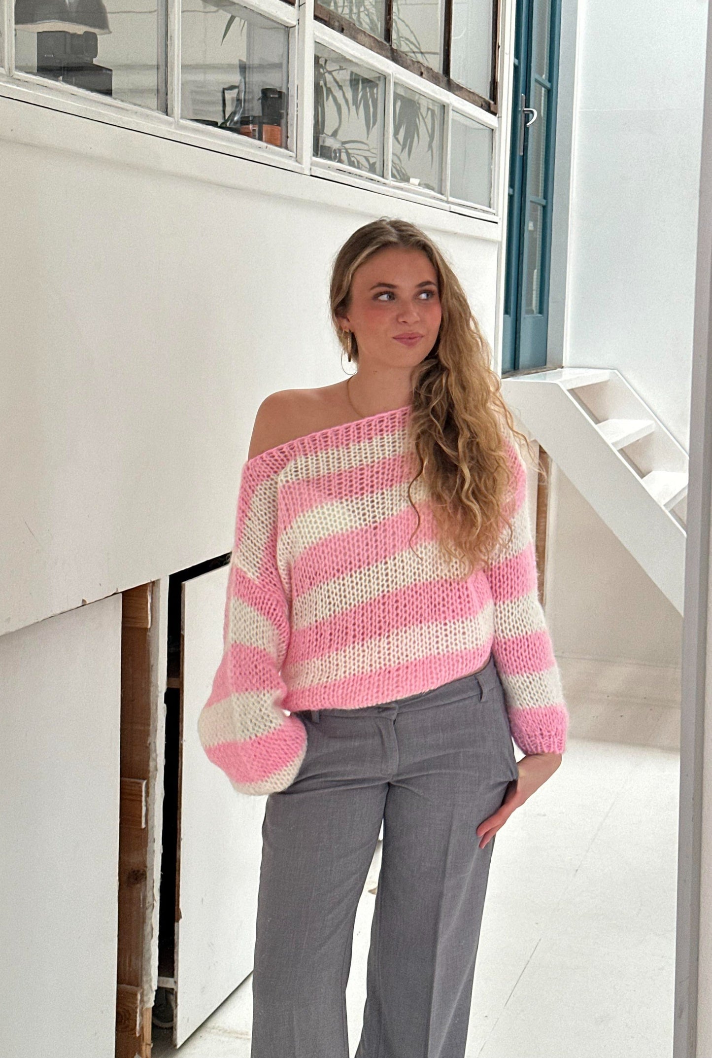 Jasmijn® | Striped knitted sweater for women