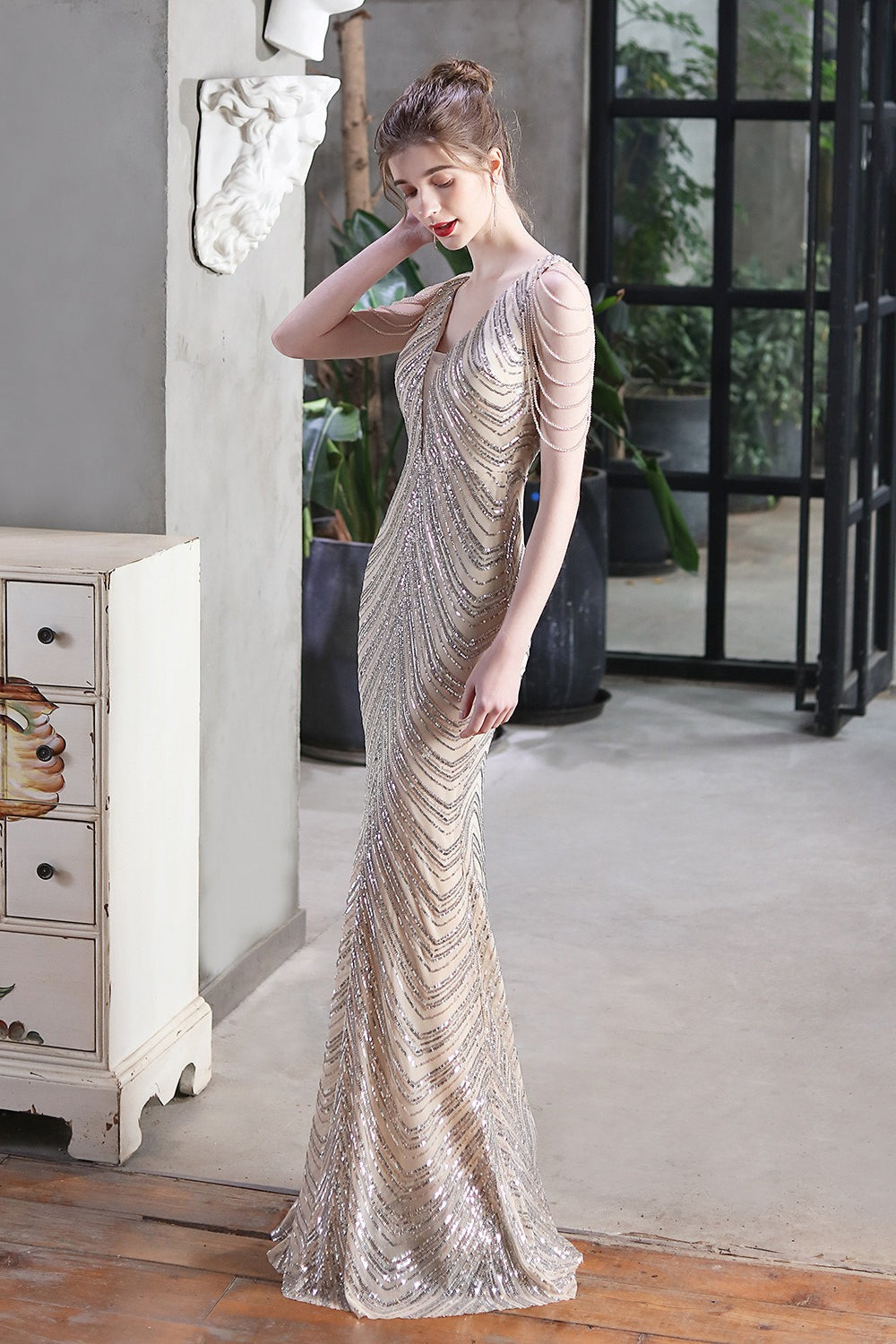 Elegant Sequin Mermaid Party Dress