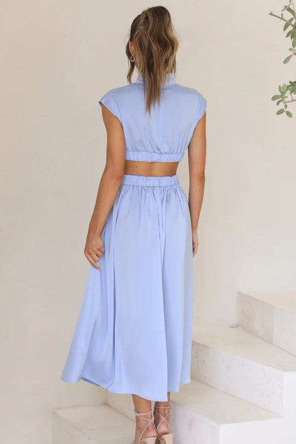 Rafaela® | Holiday Midi Dress With Cut-Out Waist And Pockets