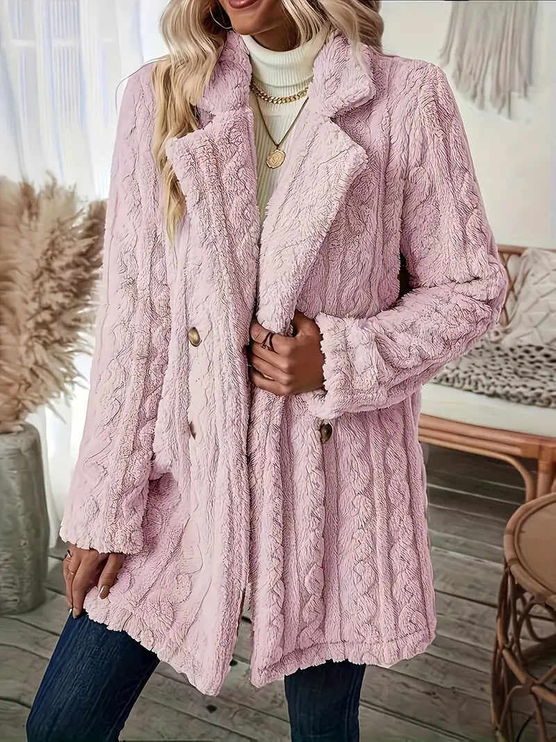 Catherine® | Soft solid color thermal coat with long sleeves