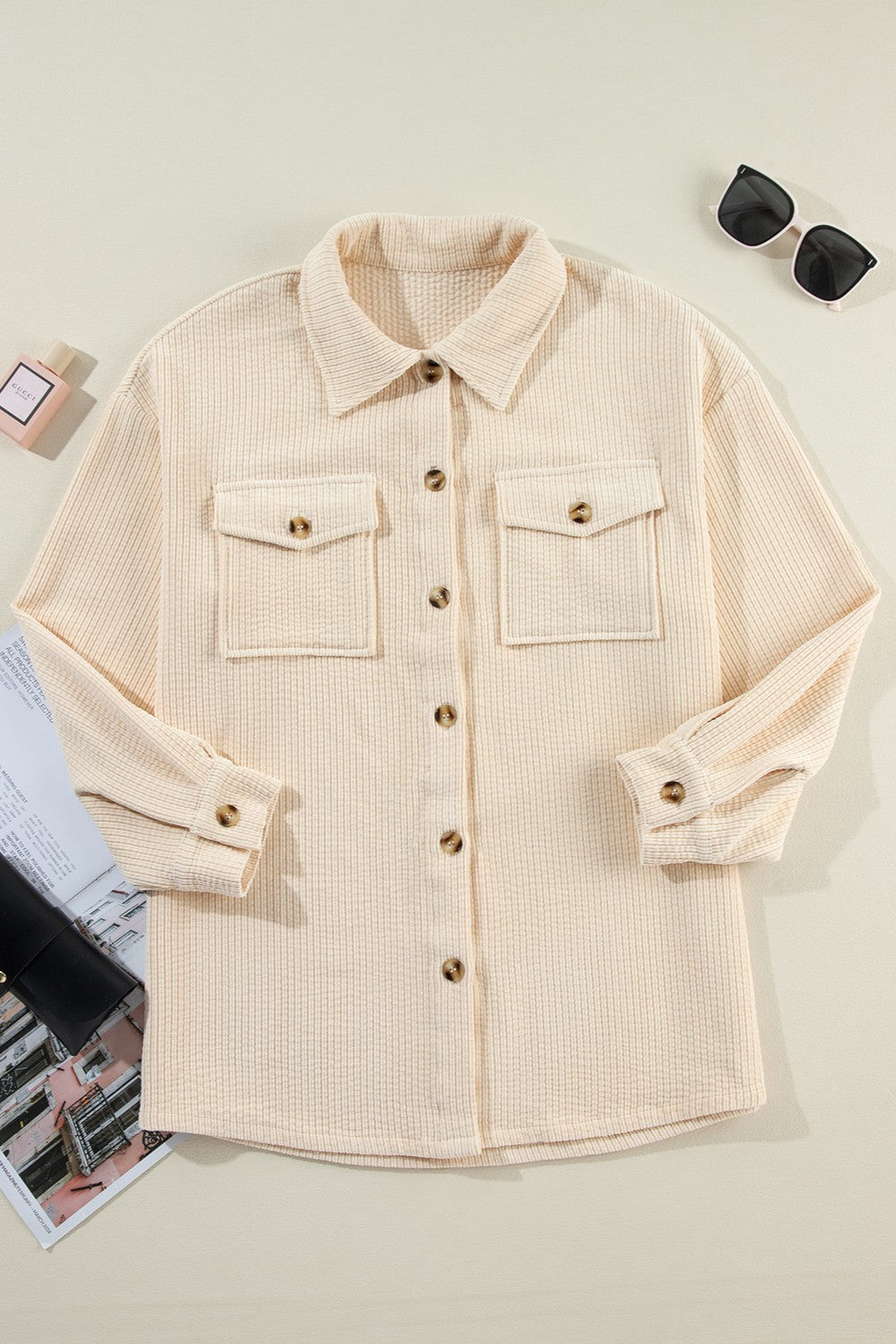 Nayeli | Buttoned, low shoulder jacket with pockets