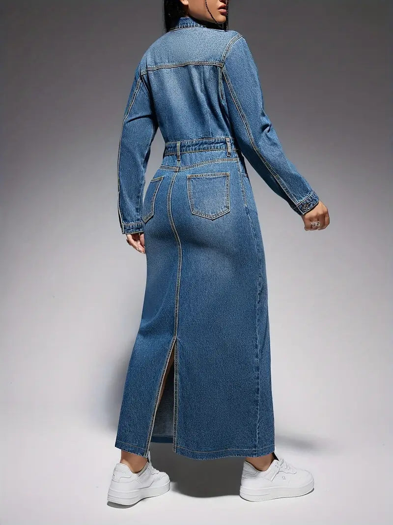 Zola® | Long-Sleeved Denim Maxi Dress