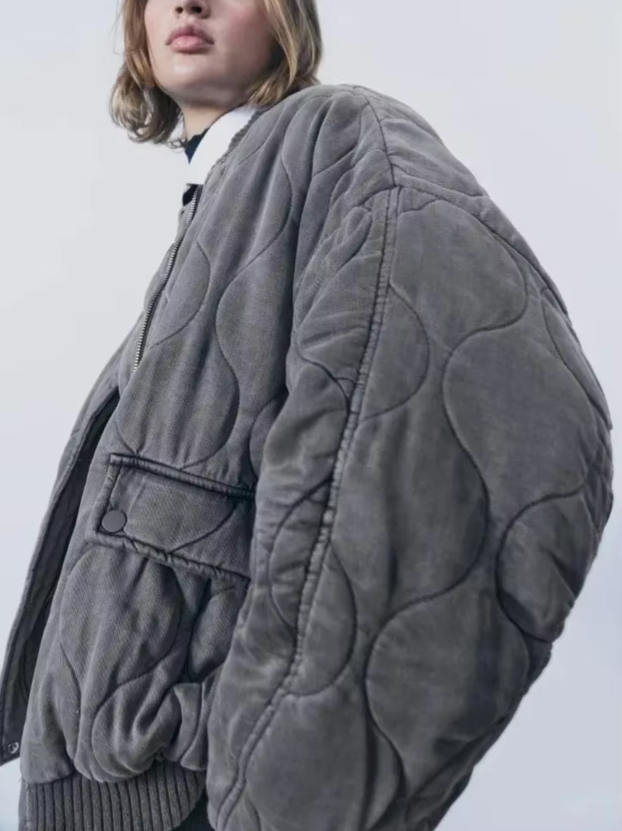 Brenda | Cotton jacket with a crew neck