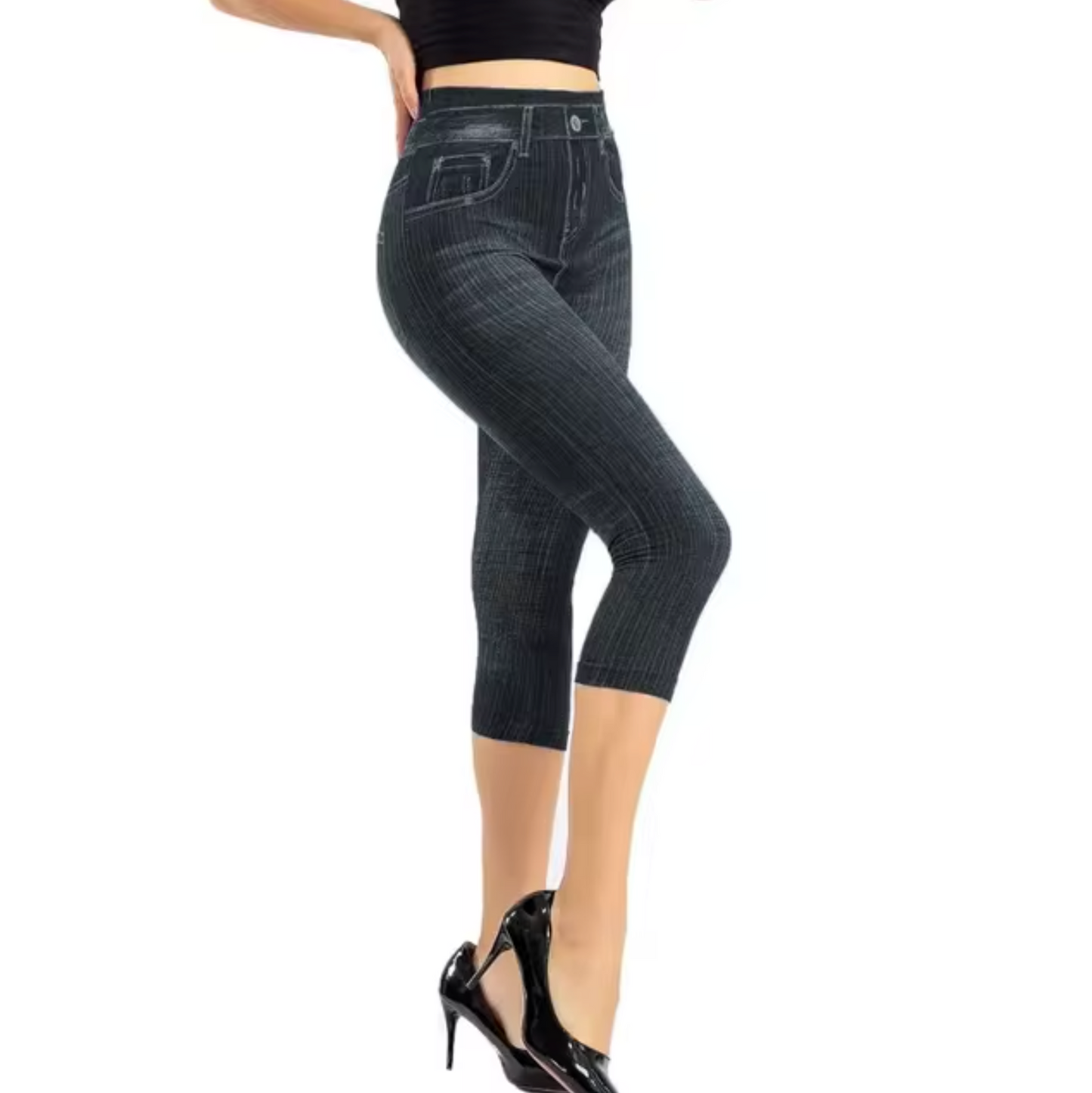 Kate® | High-Waisted Denim Print Leggings