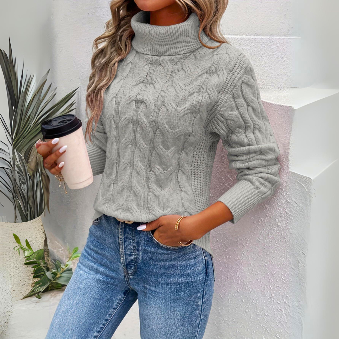 Verónica® | Warm knitted turtleneck sweater for women