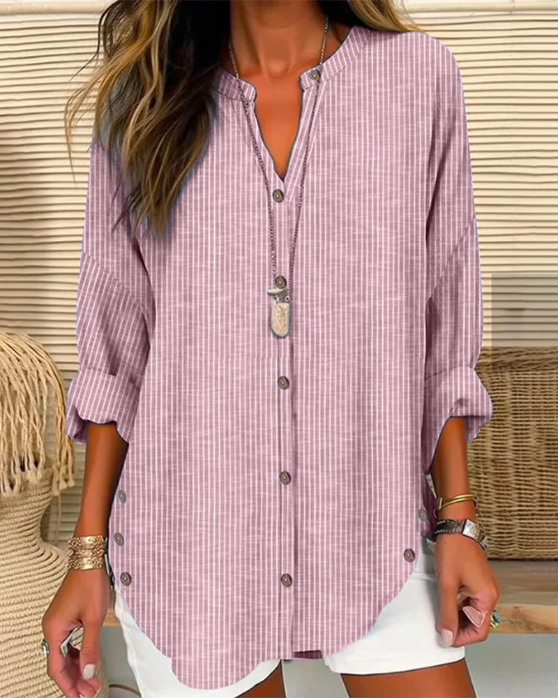 Betty | Stylish Loose Fit Long Sleeve Button-Up Blouse for Women