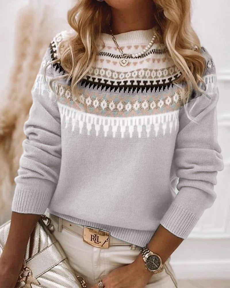 Fleur | Printed women's sweater with long sleeves