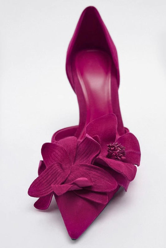 Maritza® | Flower Decorated Pointed High Heels