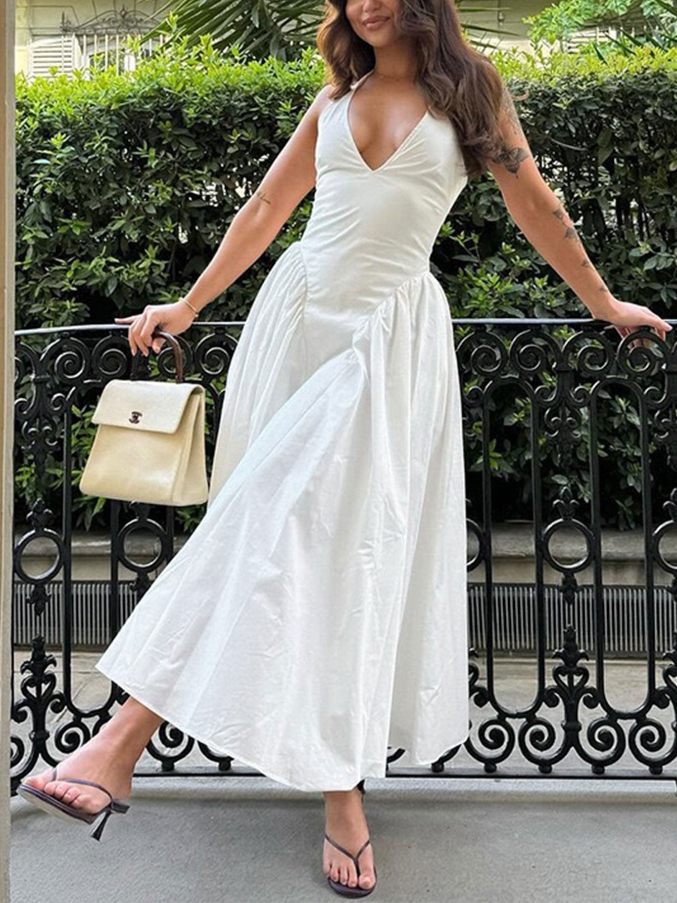 Naomi® | Midi Dress With Deep V-Neck