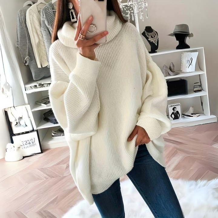 Nadia | elegant autumn sweater with oversized turtleneck for women