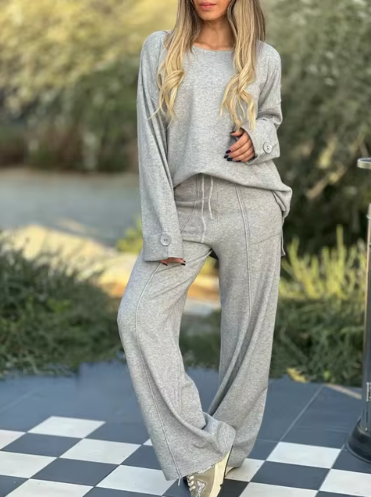 Nelly | Long sleeve and wide leg pants set