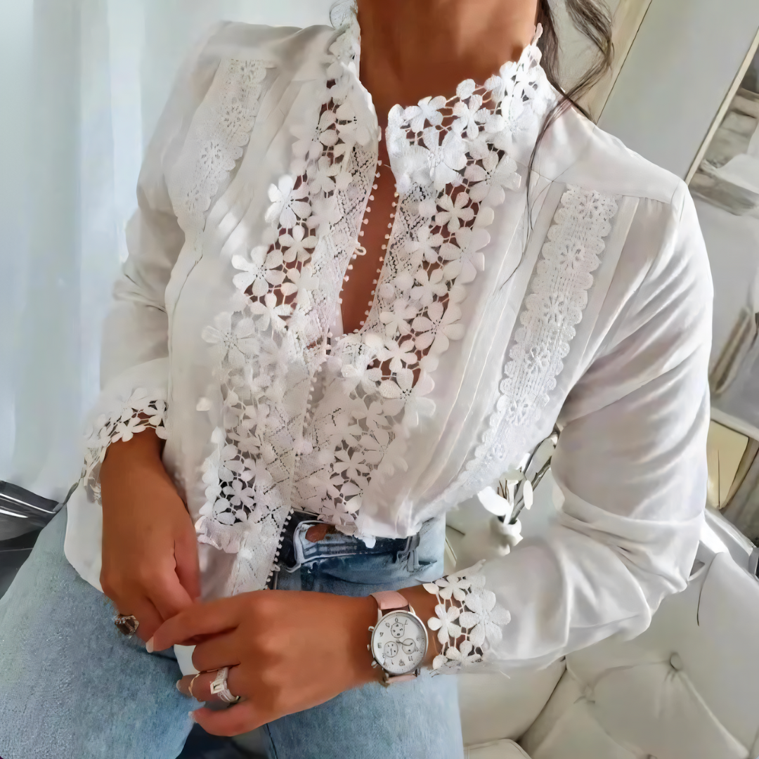 Jade® | Floral Blouse With Lace Design