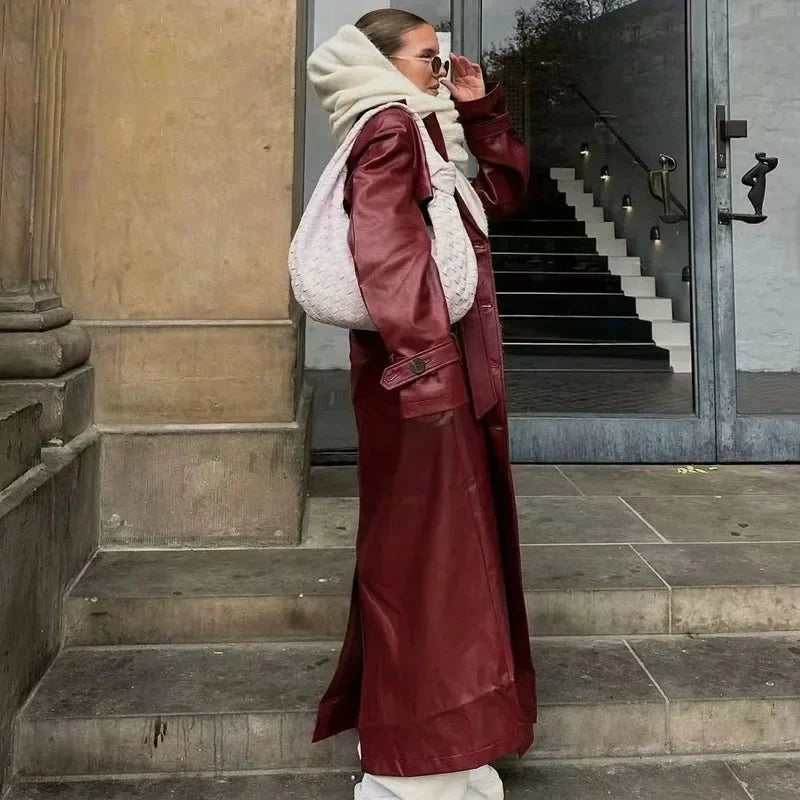 Julia® | 2025 Veste femme en simili cuir bordeaux
