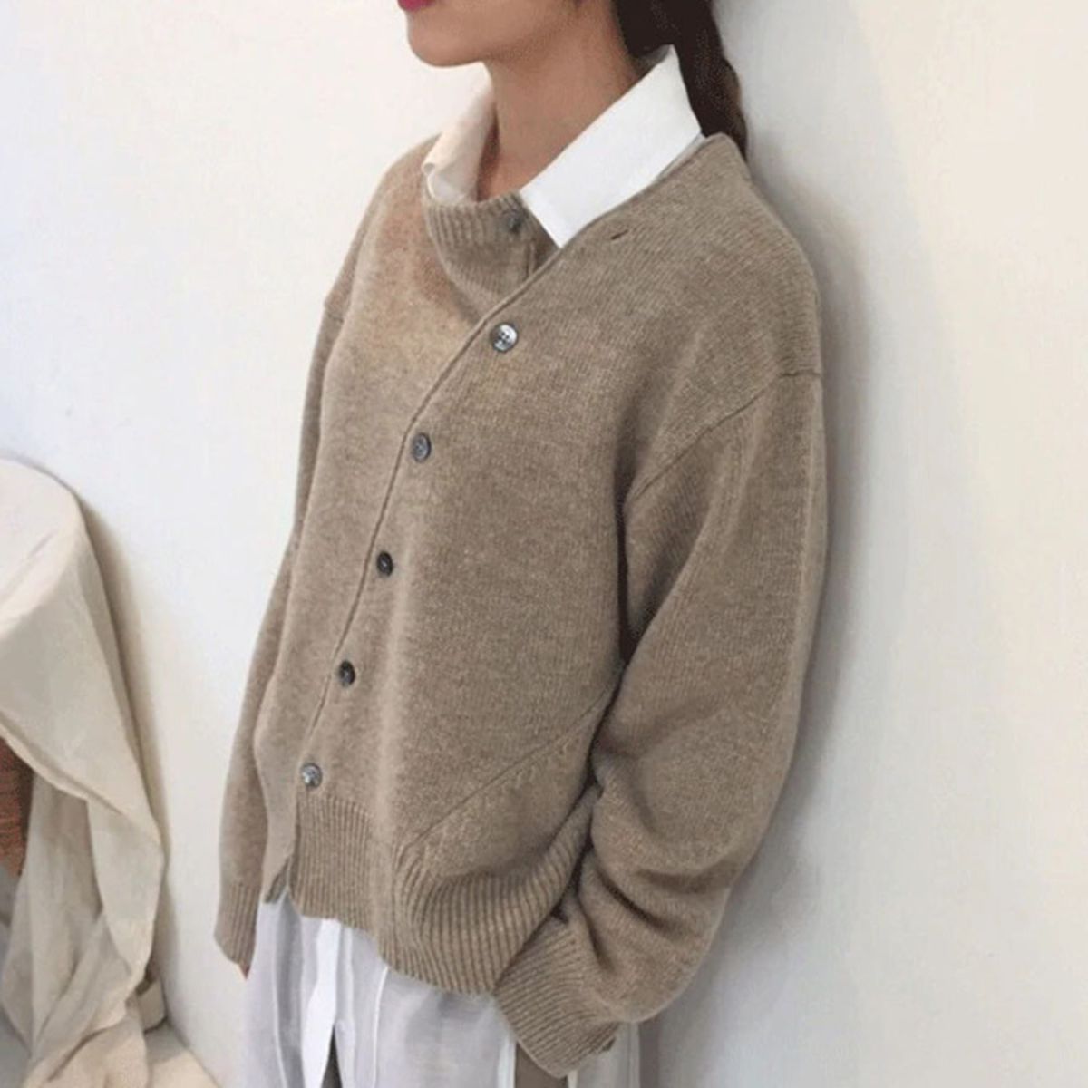 Cristina® | Comfortable wrap jacket with playful button placket