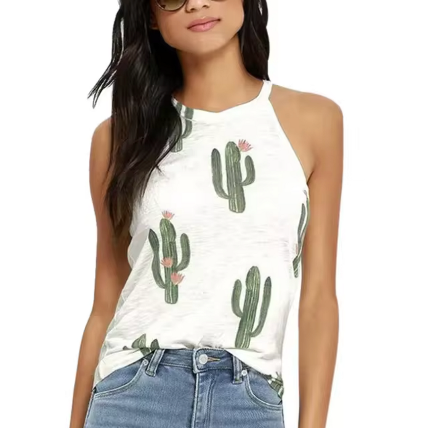 Nelia® | Cactus Print Tank Top