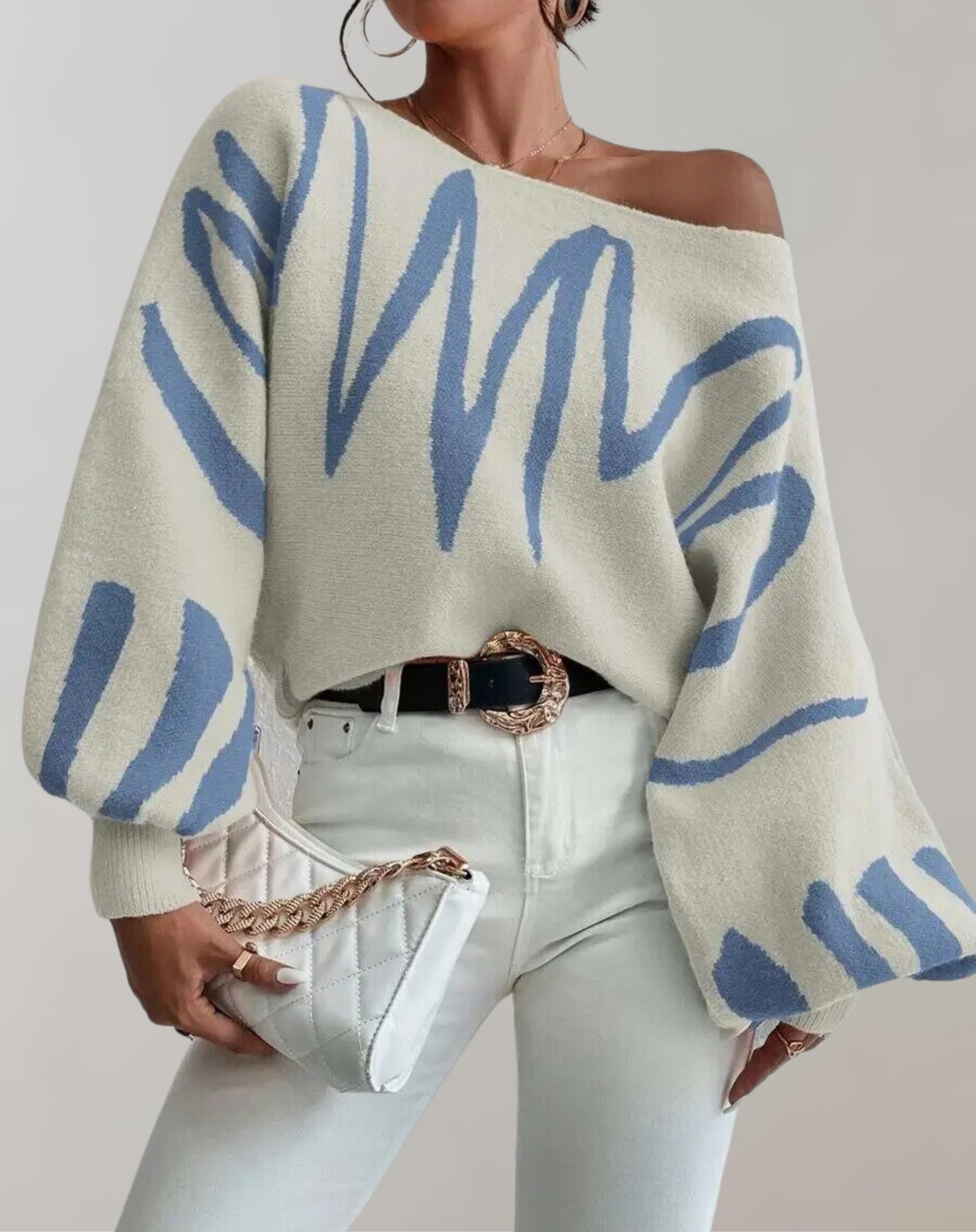 Silvia® | Print Lantern Sleeve Off-Shoulder
