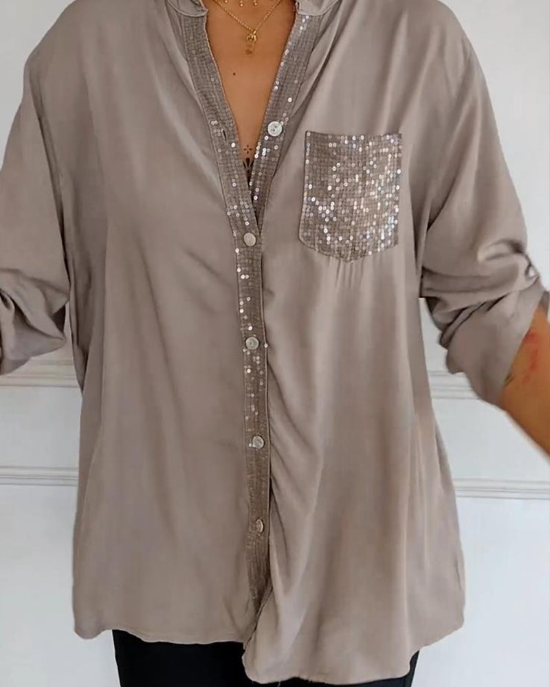 Juana® | Women'S Button-Front Blouse With Sequin Trim