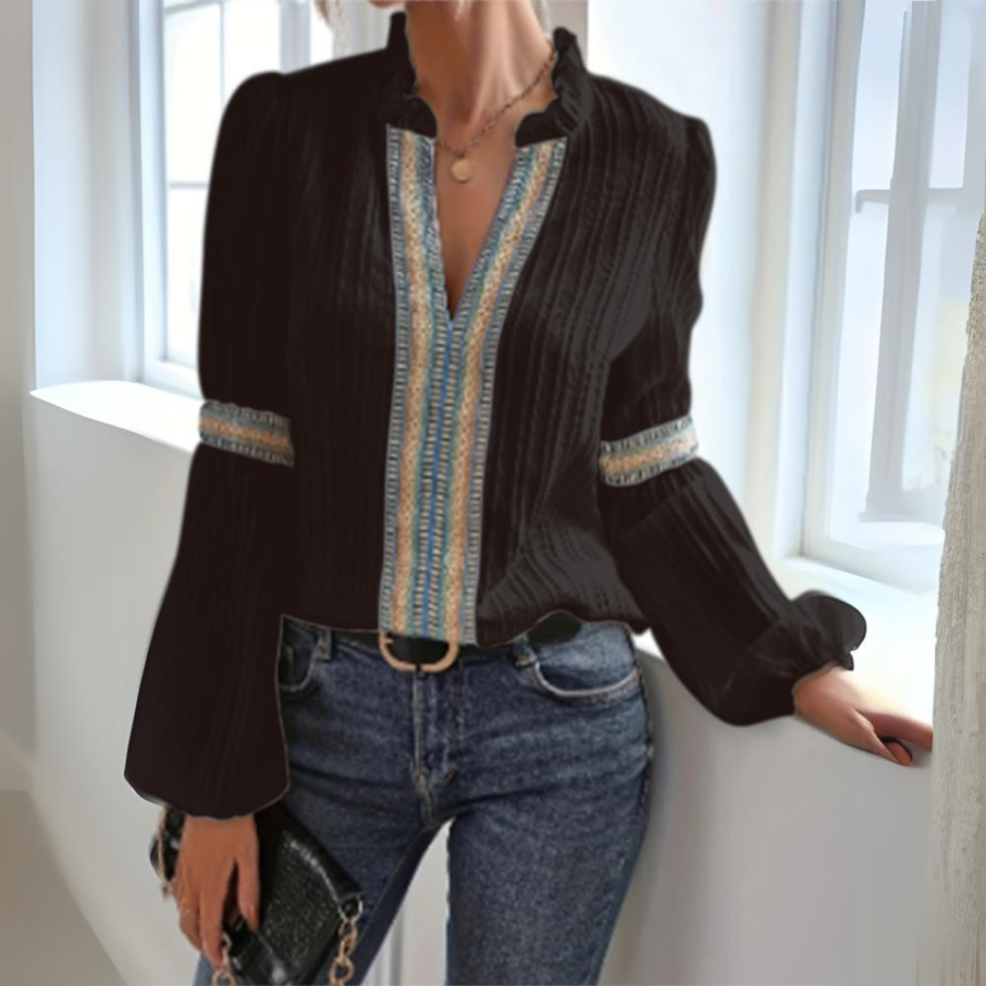Jacinta | Boho chiffon blouse with long sleeves