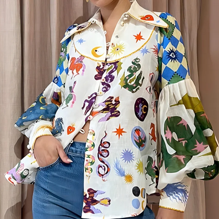 Milagros® | Printed Colorful Blouse