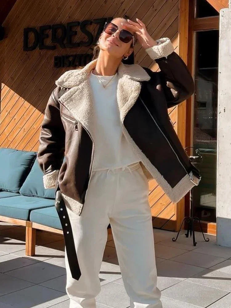 Marta | Fashionable winter coat: long sleeve women's jacket