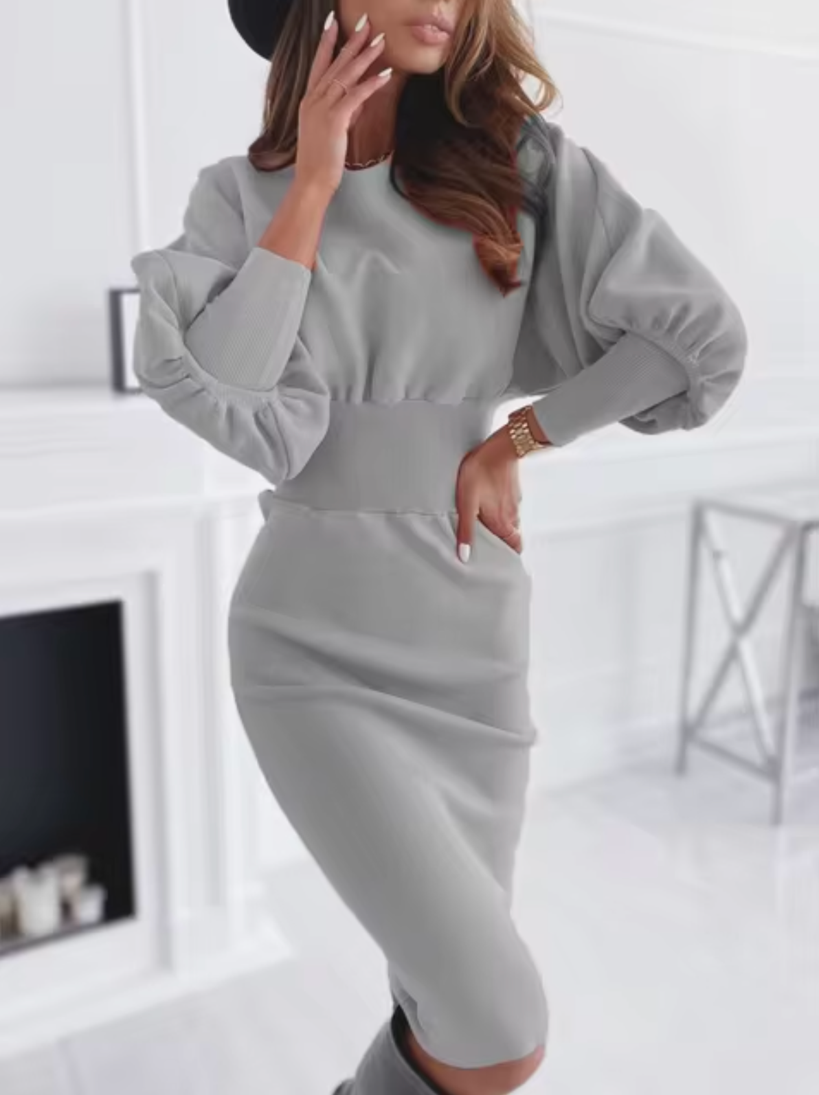 Margarita | Elegant dress with puff sleeves