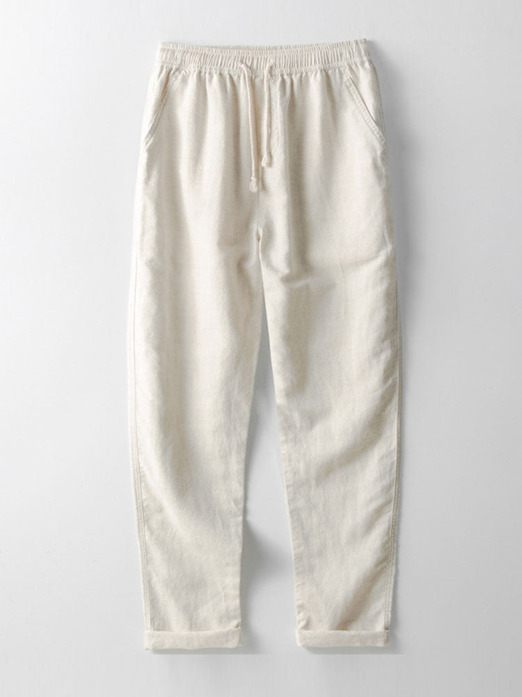 Katrina® | Shirt With Vertical Collar In Linen Look And Linen Trousers With Straight Legs.