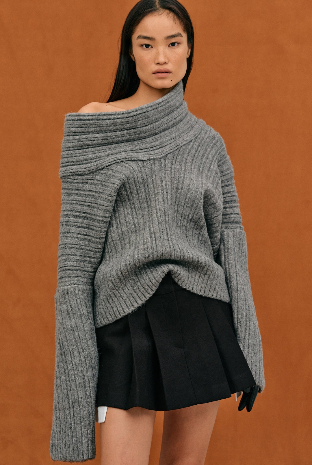 Leire® | Pull oversize for women with rouleau haut Tricoté