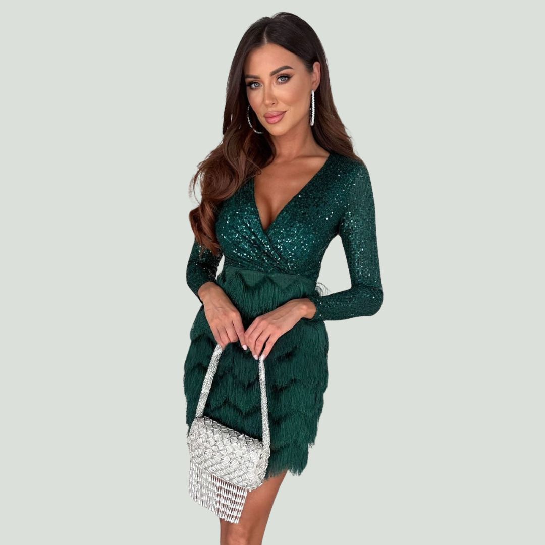 Celia® | Sequin Dress With V-Neck