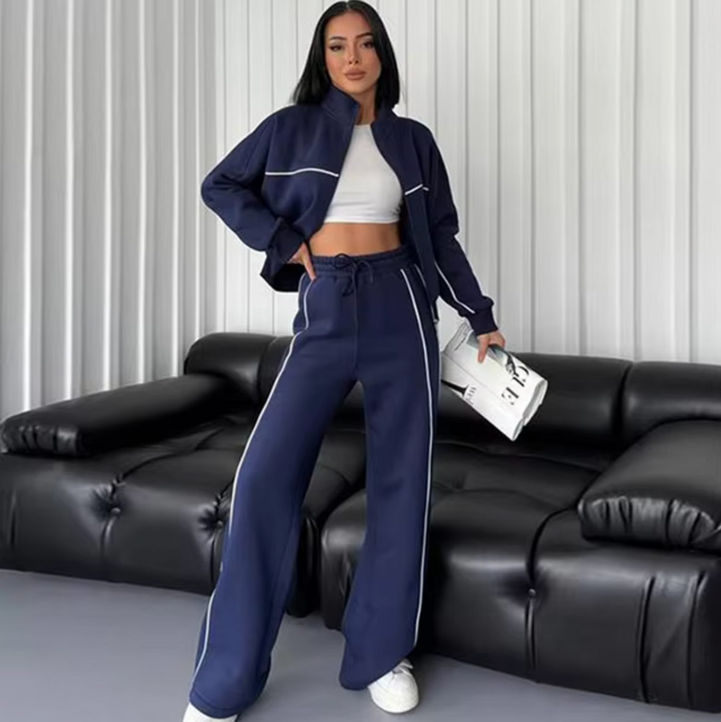 Nicol | Turtleneck cardigan and trousers set