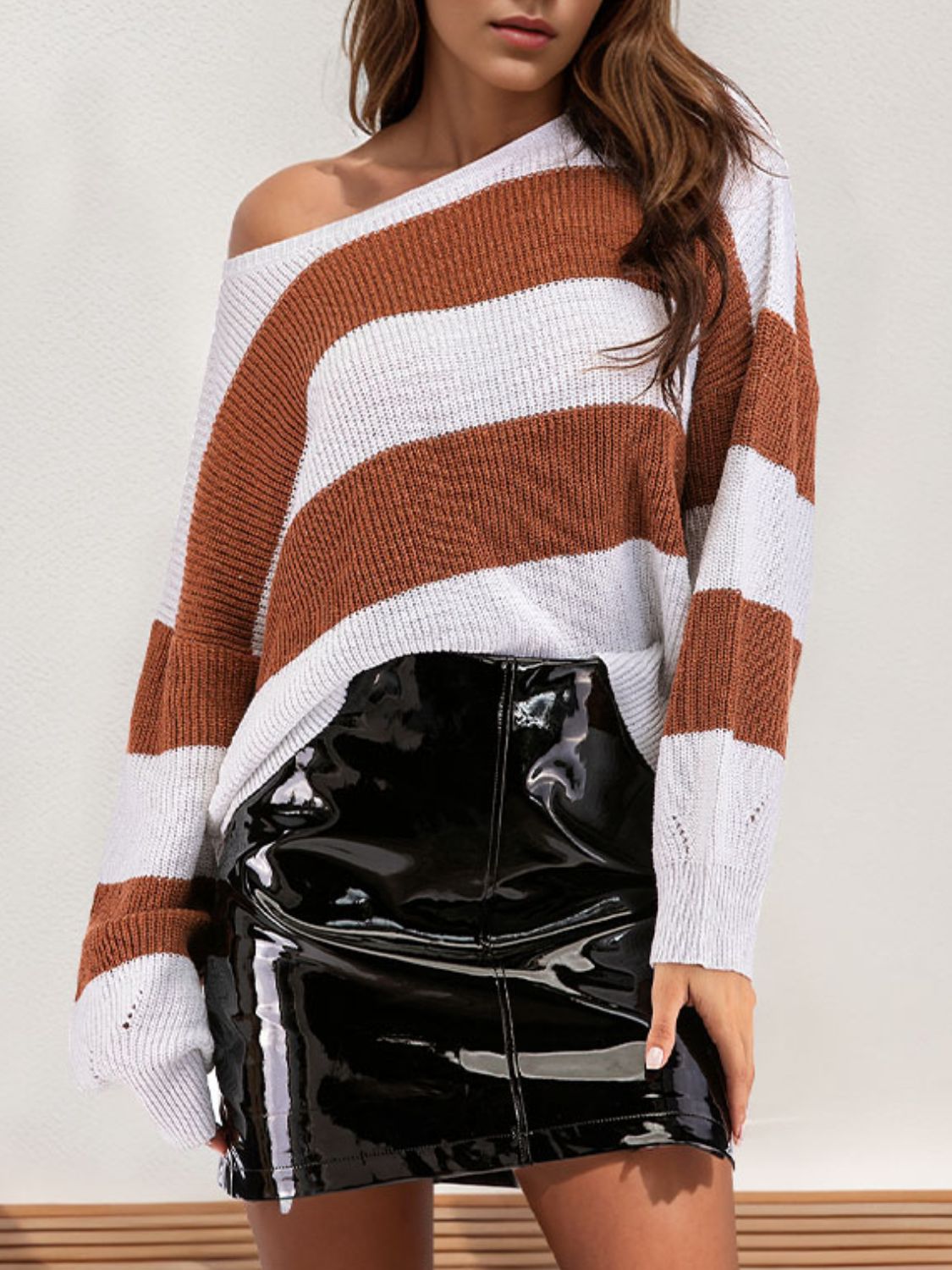Irene | Perfee color block long-sleeved sweater with dropped shoulders
