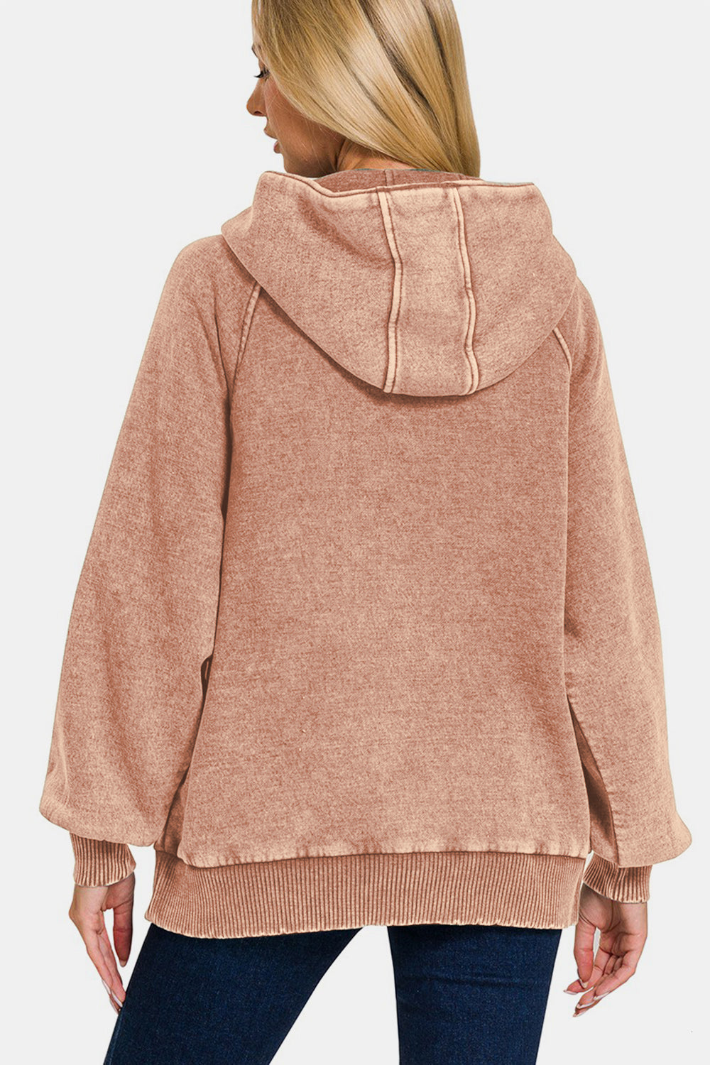 Nélida | Zenana Acid Wash Fleece Kangaroo Hoodie