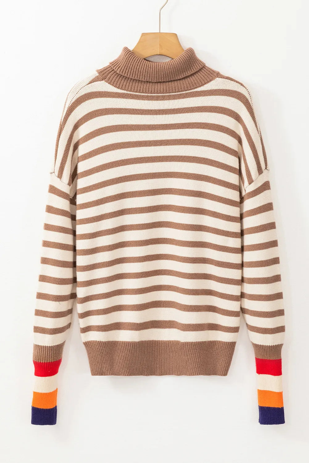 Marlies | Striped turtleneck sweater with long sleeves