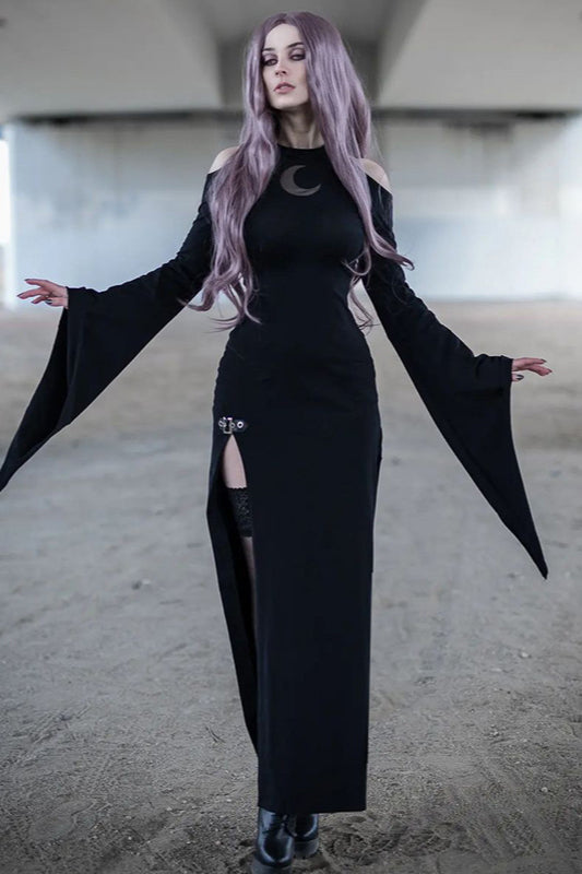 Bell Sleeve Sheer Gothic Dress