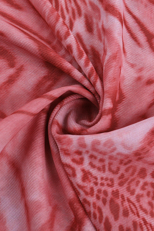 Leopard Print Cowl Neck Bodycon Maxi Dress