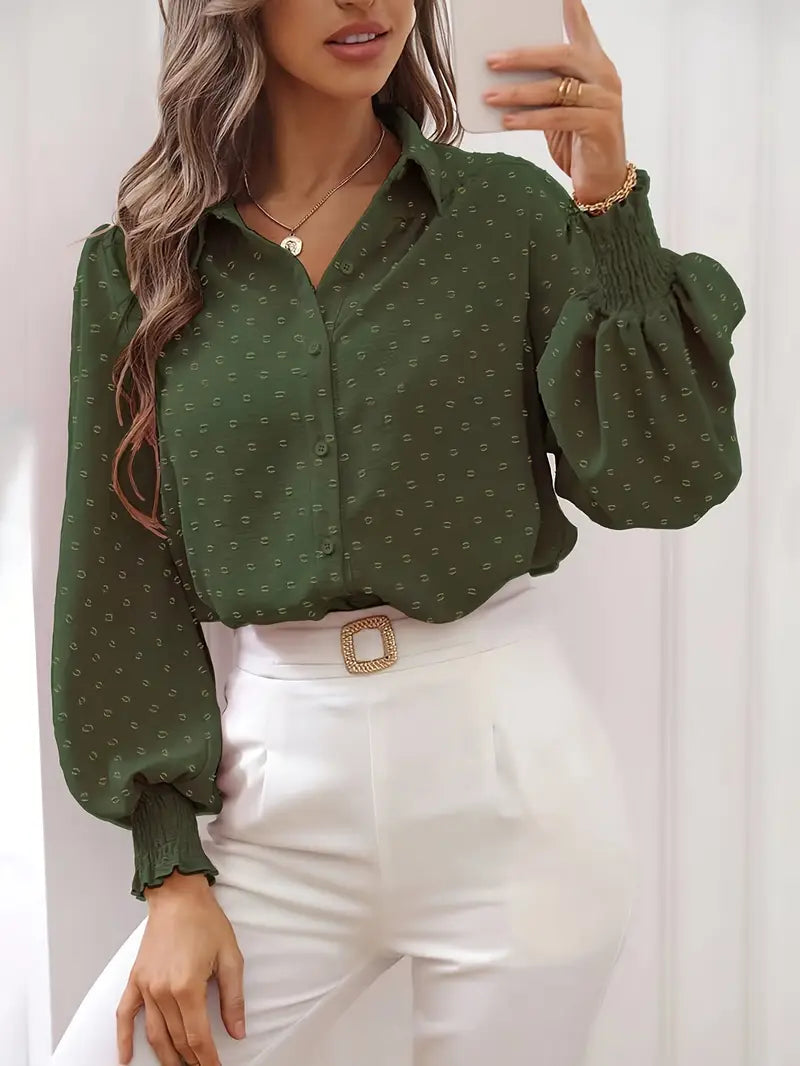 Domenica® | Elegant Blouse With Gathered Cuff Sleeves