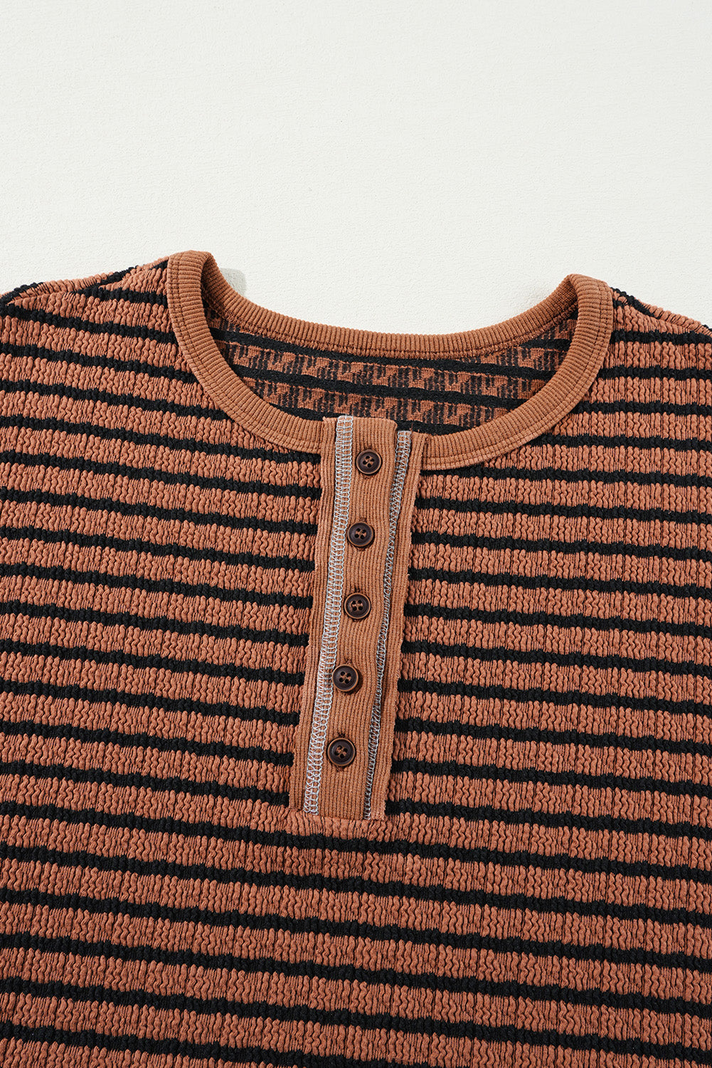 Tania | Striped long sleeve blouse with half buttons