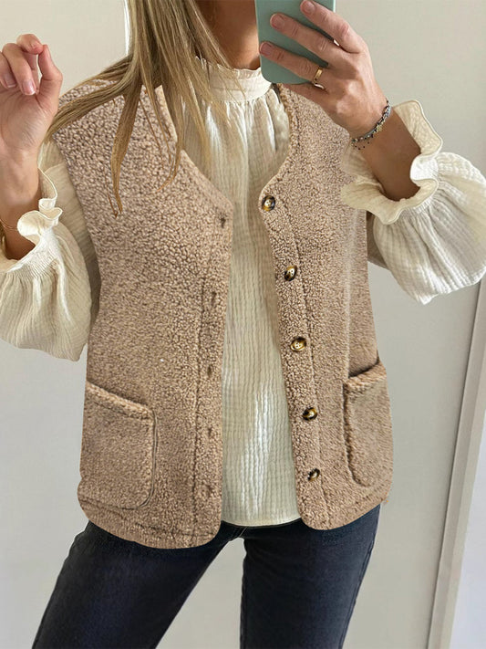 Caridad | Buttoned vest coat with pockets
