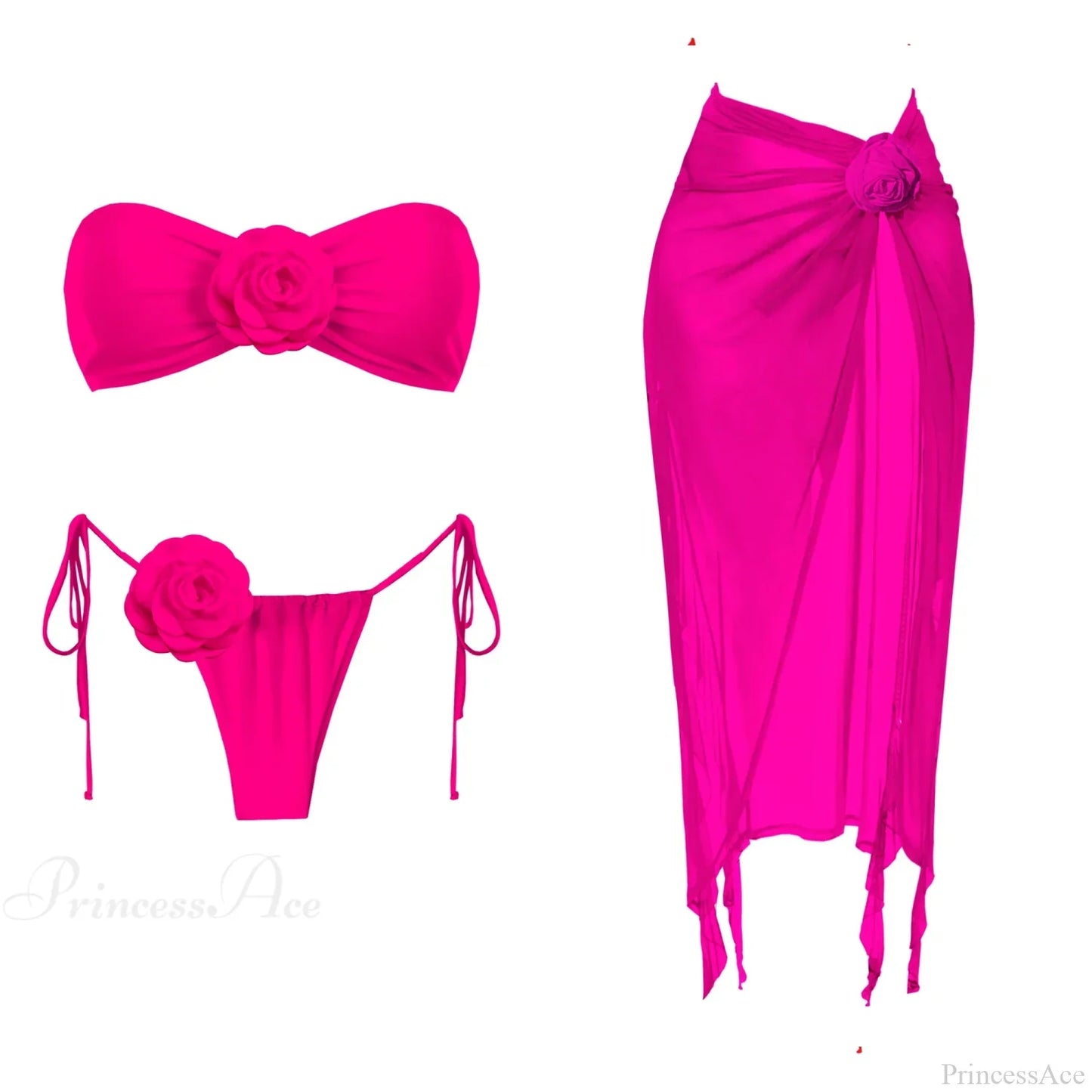 3D Flower Bandage Bikini Set