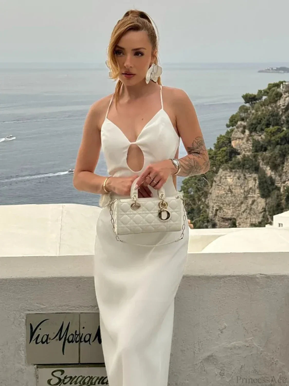 3D Flower Maxi Vacation Dress