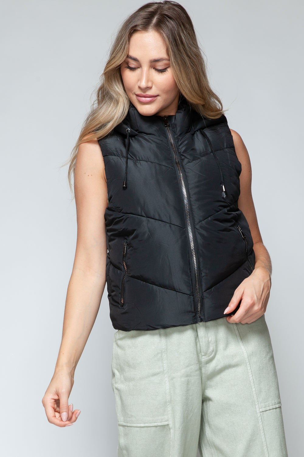 Esther | Snobish quilted hooded zip-up vest