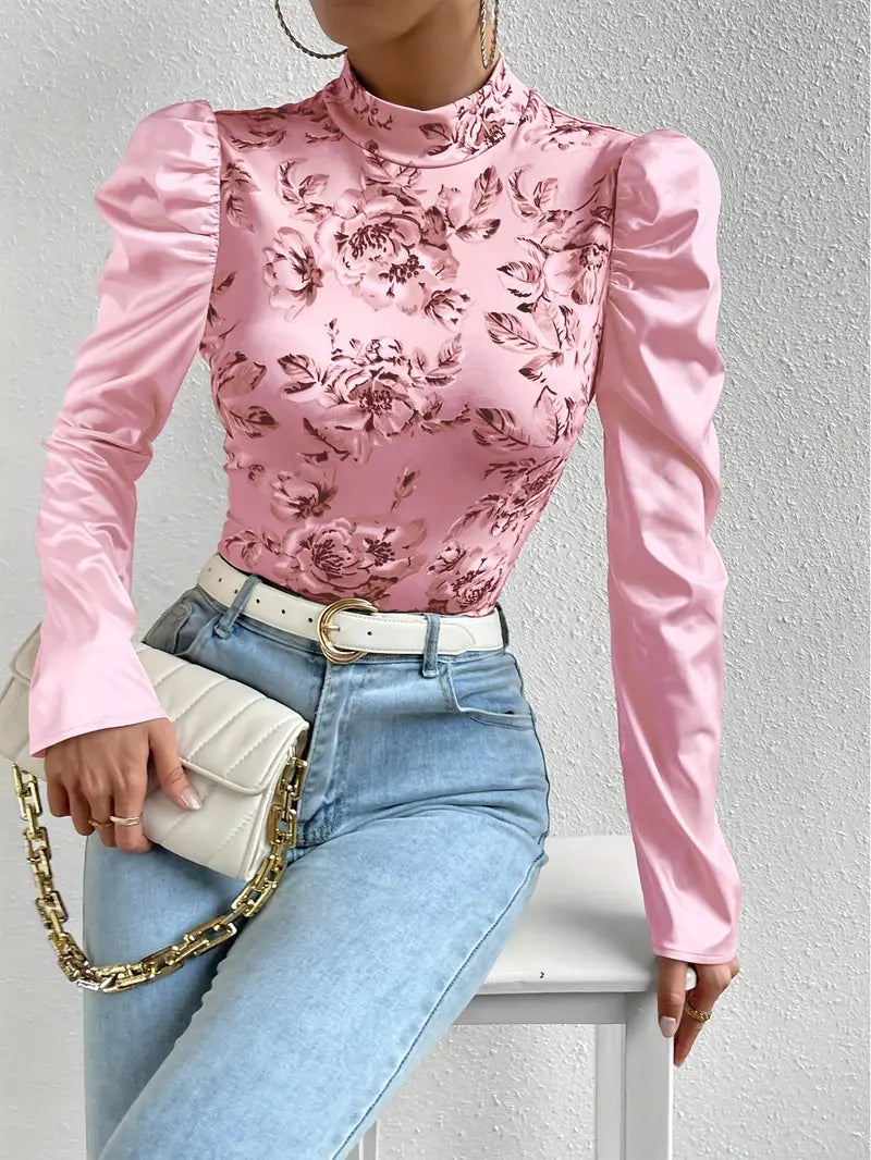 Ginevra® | Satin Blouse With Puff Sleeves