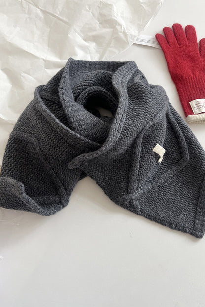 100% Wool Buttoned Convertible Scarf