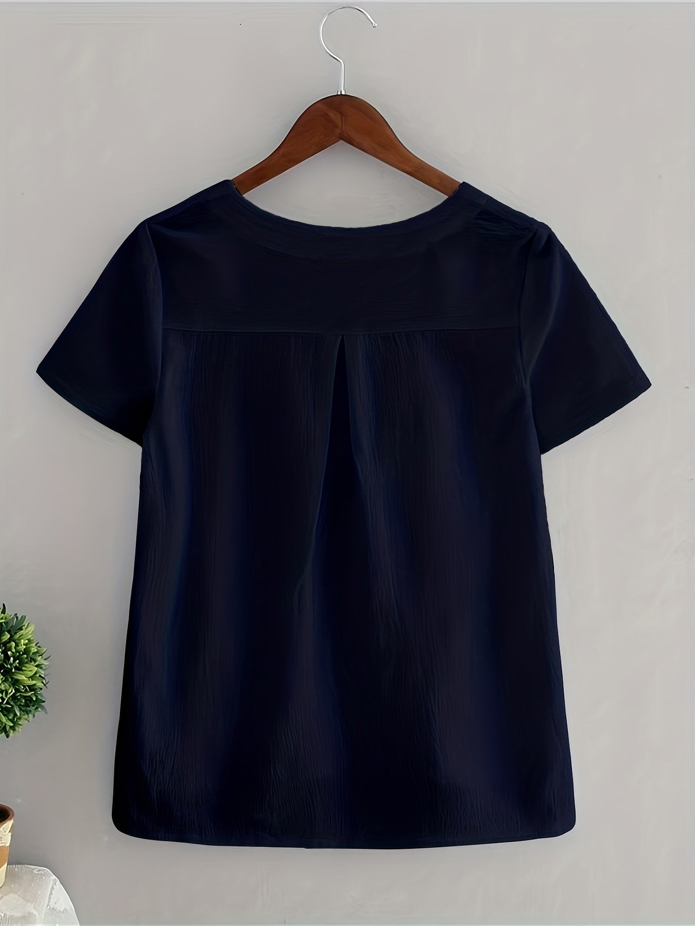 Mina® | Women'S White V-Neck Linen Blouse