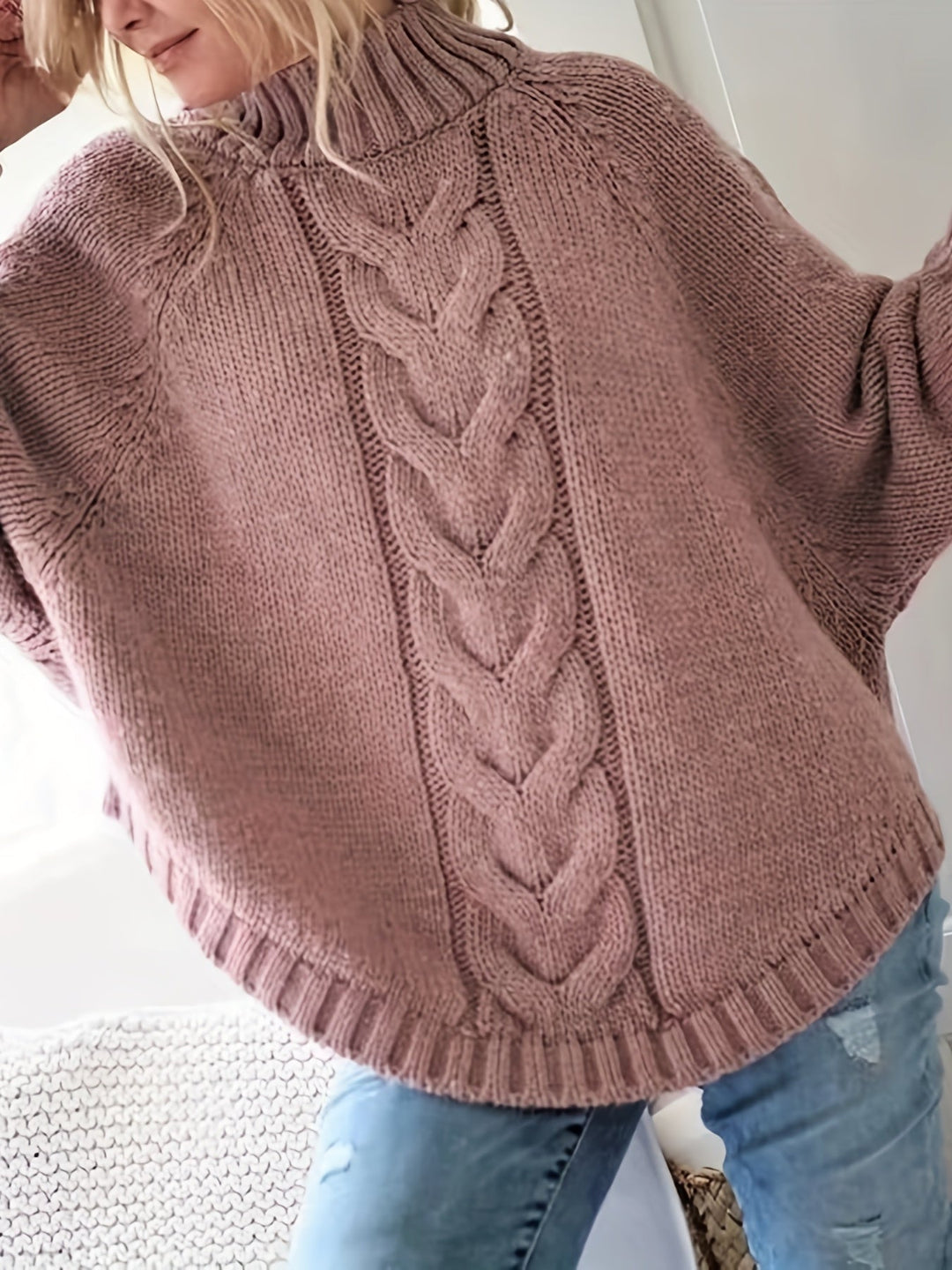 Pink | Elegant knitted sweater