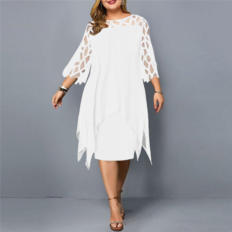 Stephanie | Women's 3/4 Sleeve A-Line Midi Dress
