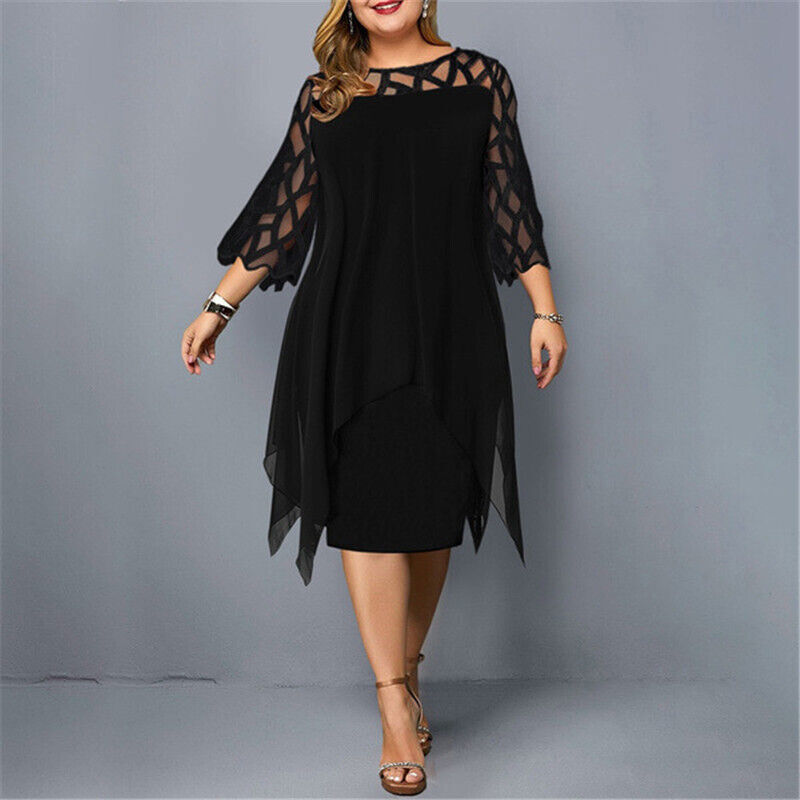 Stephanie | Women's 3/4 Sleeve A-Line Midi Dress