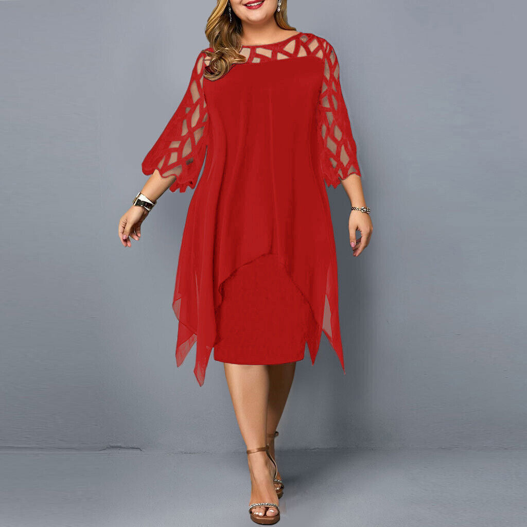 Stephanie | Women's 3/4 Sleeve A-Line Midi Dress
