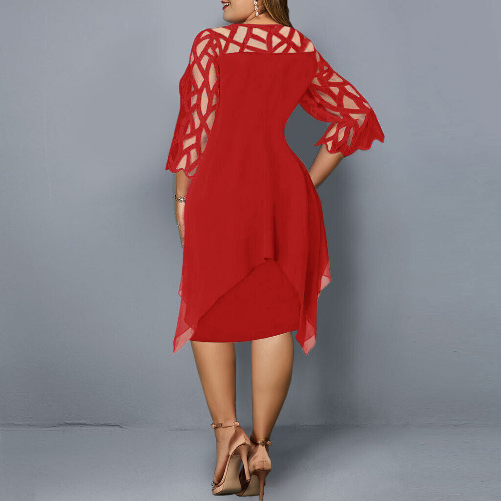 Stephanie | Women's 3/4 Sleeve A-Line Midi Dress