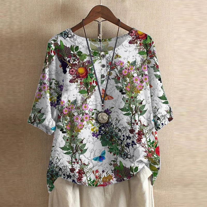Katherine | Women's Floral 3/4 Sleeve Blouse