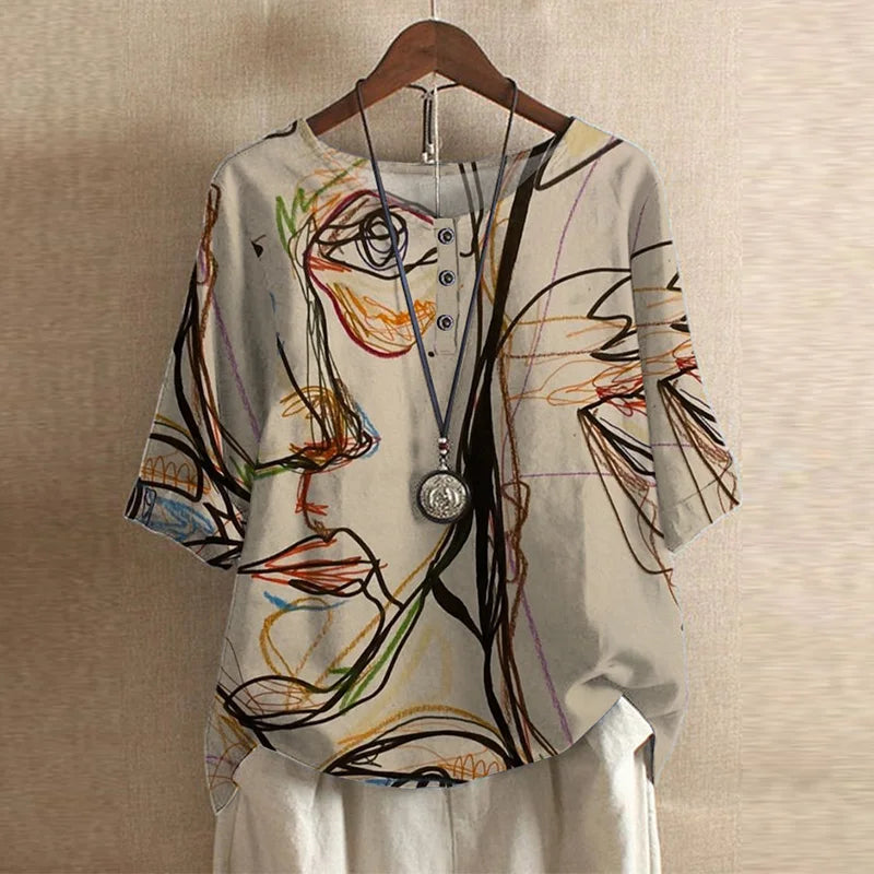 Katherine | Women's Floral 3/4 Sleeve Blouse